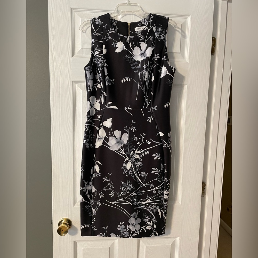 Like New - worn once! Beautiful Calvin Klein sheath dress.